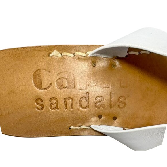 Capri White Leather Double Thong Slide Custom Made in Italy - Picture 3 of 10